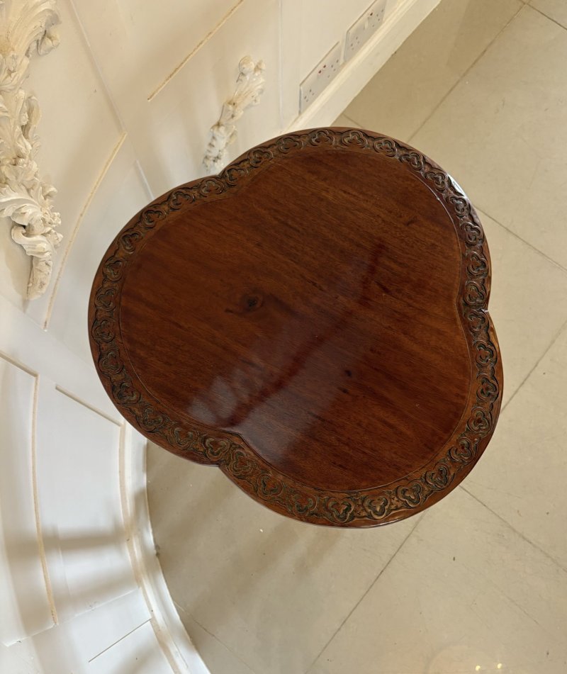 Antique Edwardian Carved Mahogany Lamp Table